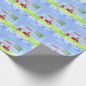 Golf Happy Birthday mit Golfwagen Packpapier (Ecke)