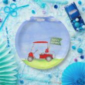 Golf Happy Birthday mit Golfwagen Packpapier Pappteller (Party)