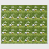 Golf Happy Birthday to Golfer mit Glas Bier Geschenkpapier (Flach)