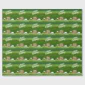 Golf Happy Birthday to Golfer mit Glas Bier Geschenkpapier (Flach)