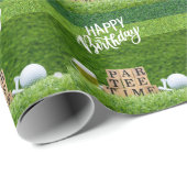 Golf Happy Birthday to Golfer mit Glas Bier Geschenkpapier (Rolleneckpunkt)