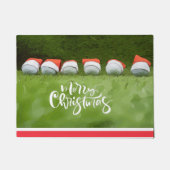 Golf Happy Christmas Holiday mit Weihnachtsmannmüt Fußmatte (Vorderseite)