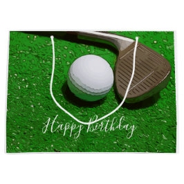 Golf Happy Geburtstag mit Golfball und Sandkeil Große Geschenktüte