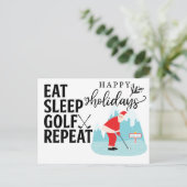 Golf Happy Holiday Eat Sleep Golf Wiederholung San Postkarte (Stehend Vorderseite)