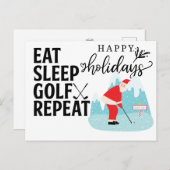 Golf Happy Holiday Eat Sleep Golf Wiederholung San Postkarte (Vorne/Hinten)