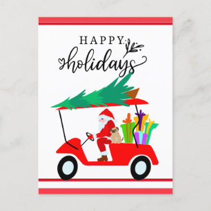 Golf Happy Holiday mit Weihnachten Postkarte