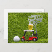 Golf Happy Jubiläum zum Golfer Postkarte (Vorne/Hinten)