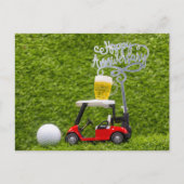 Golf Happy Jubiläum zum Golfer Postkarte (Vorderseite)