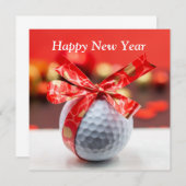 Golf Happy New Year mit Ball und Red-Glücksband (Vorne/Hinten)