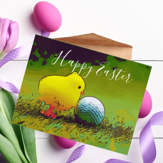 Golf Happy Ostern zum Golfen mit Golf & Ei Postkarte