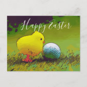 Golf Happy Ostern zum Golfen mit Golf & Ei Postkarte (Vorderseite)