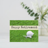 Golf Happy Pension mit Golf Ball und Tee Postkarte (Stehend Vorderseite)