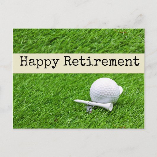 Golf Happy Pension mit Golf Ball und Tee Postkarte (Vorderseite)