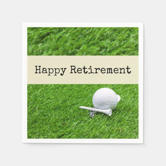Golf Happy Pension mit Golf Ball und Tee Serviette (Vorderseite)