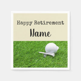 Golf Happy Pension mit Golf Ball und Tee Serviette