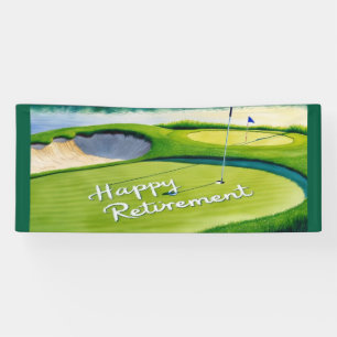 Golf Happy Rente mit Golfball auf Grün Banner