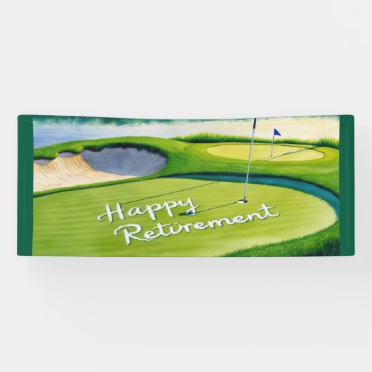 Golf Happy Rente mit Golfball auf Grün Banner (Horizontal)