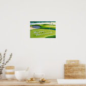 Golf Happy Rente mit Golfball auf Grün Poster (Küche)