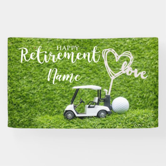 Golf-Happy-Rente mit Golfwagen Banner (Horizontal)