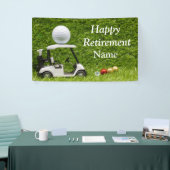 Golf-Happy-Rente mit Golfwagen und Ball  Banner (Messeveranstaltung)