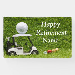 Golf-Happy-Rente mit Golfwagen und Ball Banner