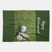 Golf Happy Retirement Golf Ball und Putter Golf Geschirrtuch (Horizontal)