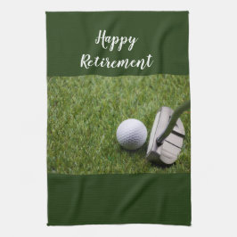 Golf Happy Retirement Golf Ball und Putter Golf Geschirrtuch