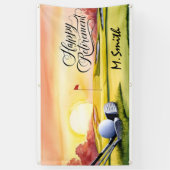 Golf Happy Retirement Golfplatz und Golfer Name Banner (Vertikal)