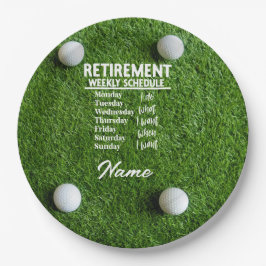 Golf Happy Retirement Queen hat Papier Plat zurück Pappteller