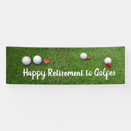 Golf Happy-Ruhestand-Golfball mit Liebe auf Grün Banner (Horizontal)
