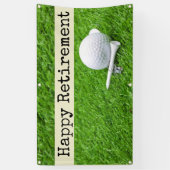 Golf Happy Ruhestand mit Golfball und Abschlag Banner (Vertikal)