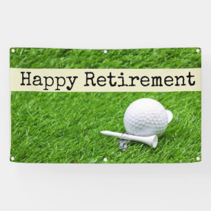 Golf Happy Ruhestand mit Golfball und Abschlag Banner