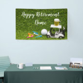 Golf-Happy-Ruhestand mit Golfball und Bier  Banner (Messeveranstaltung)