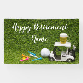 Golf-Happy-Ruhestand mit Golfball und Bier Banner