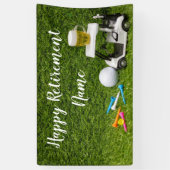 Golf-Happy-Ruhestand mit Golfball und Bier  Banner (Vertikal)
