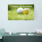 Golf-Happy-Ruhestand mit Golfball und Bier Banner (Messeveranstaltung)