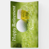 Golf-Happy-Ruhestand mit Golfball und Bier  Banner (Vertikal)