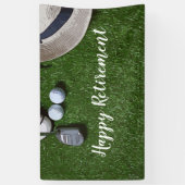 Golf-Happy-Ruhestand mit Golfball und Putter-ba Banner (Vertikal)