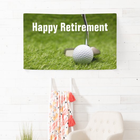 Golf-Happy-Ruhestand mit Golfball und Putter-ba Banner (Insitu)