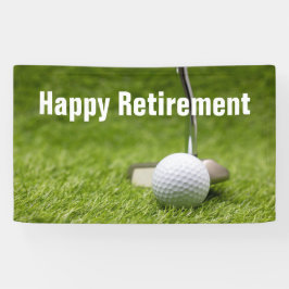 Golf-Happy-Ruhestand mit Golfball und Putter-ba Banner