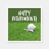 Golf Happy Ruhestand mit Golfball und tee Napki Serviette (Vorderseite)