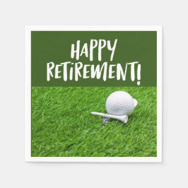 Golf Happy Ruhestand mit Golfball und tee Napki Serviette