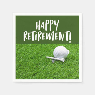Golf Happy Ruhestand mit Golfball und tee Napki Serviette