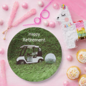 Golf-Happy-Ruhestand mit Golfball und Wagen Pappteller (Party)