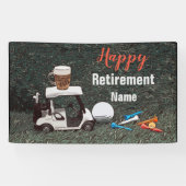 Golf Happy-Ruhestand mit Name Biergolfwagen Banner (Horizontal)