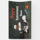 Golf Happy-Ruhestand mit Name Biergolfwagen Banner (Vertikal)
