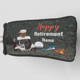 Golf Happy-Ruhestand mit Name Biergolfwagen Headcover