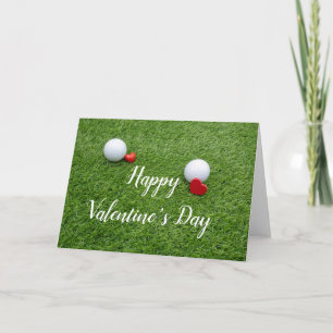 Golf Happy Valentine's Day mit Liebe und Golfball Karte