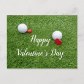 Golf Happy Valentine's Day mit Liebe und Golfball Postkarte (Vorderseite)