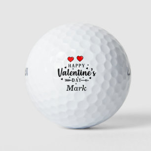 Golf Happy Valentine's Day mit zwei roten Herzen Golfball